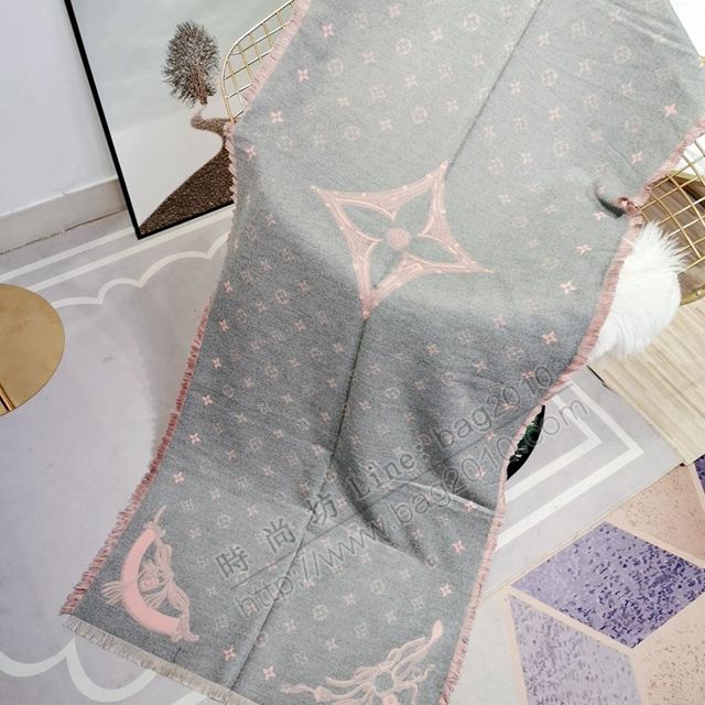 LV圍巾 2019最新限量幻彩披肩 路易威登羊毛羊絨長款女圍巾  llwj6791